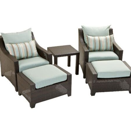 Steel 2 Piece Club Chair Ottoman Set