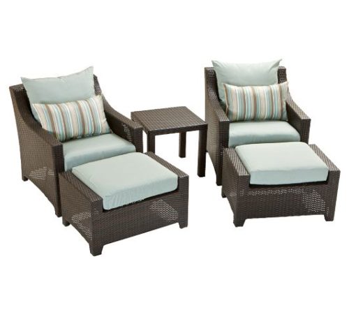 Steel 2 Piece Club Chair Ottoman Set