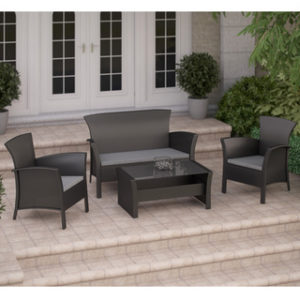 Outdoor Patio 4 Piece Steel Sofa Conversation Set