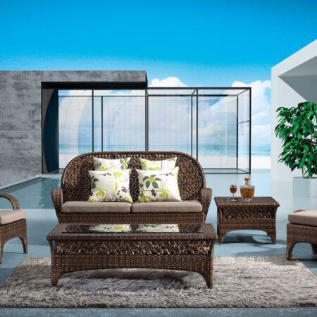 Home Decor Wicker 4 Piece Patio Conversation Set