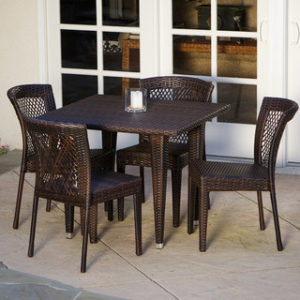 Outdoor Wicker 5 Piece Dining Set