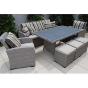 Outdoor 7 Piece Multi-functional Conversation Dining Sofa Set