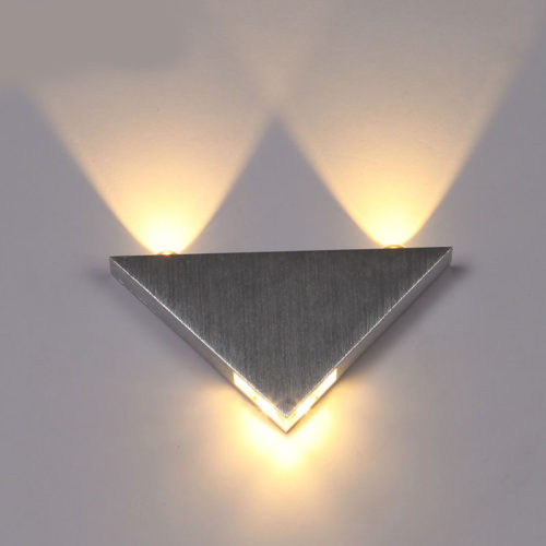 6W Silver Triangular Lamp Sconce