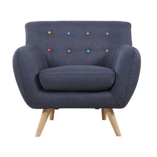 armchair with coloured buttons