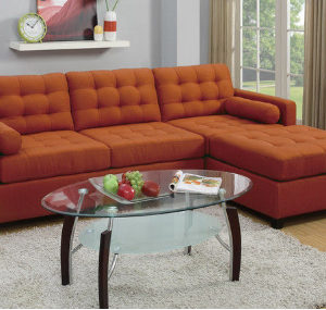 Burnt-Orange Sectional Sofa