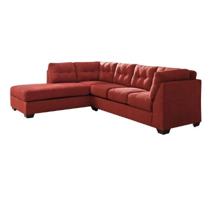 Red Boxed Sectional Sofa