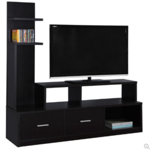 Black Display Tower TV Stand