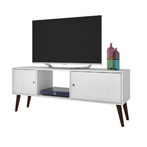 2 Storage White TV Stand