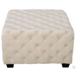 Plush Ivory Ottoman