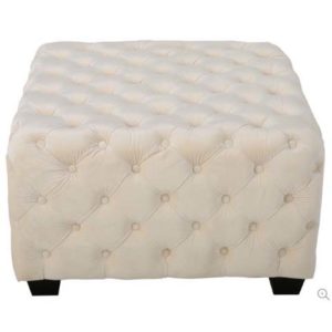 Plush Ivory Ottoman