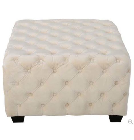 Plush Ivory Ottoman