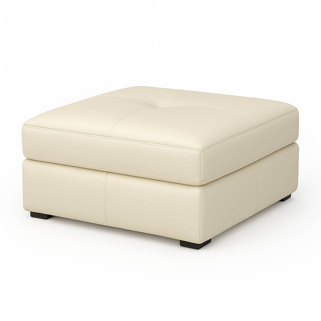 Satin Cream Ottoman