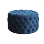 CIRCULAR IVORY BLUE OTTOMAN