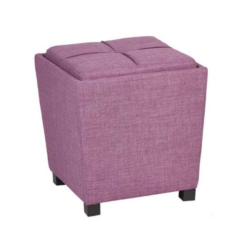 DUSTY PINK CUBE OTTOMAN