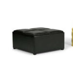 MIDNIGHT BLACK OTTOMAN