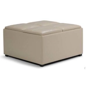 Satin Cream Ottoman