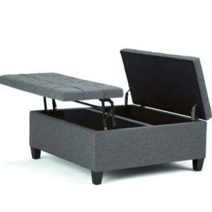 Slate Gray Storage Ottoman