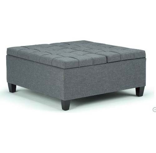 Slate Gray Storage Ottoman