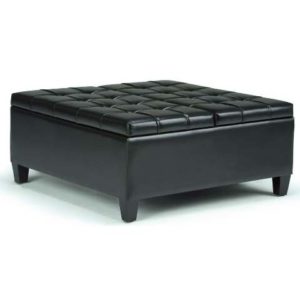 Black Storage Ottoman