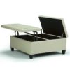 Satin Cream Storage Ottoman