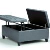 Stone Gray Storage Ottoman