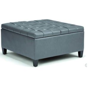 Stone Gray Storage Ottoman