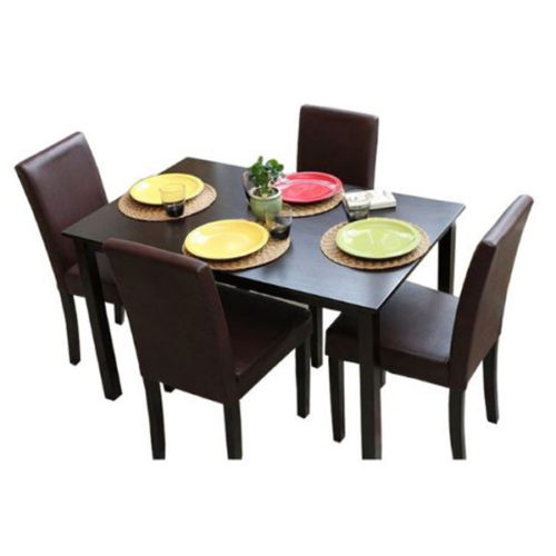 Brown 4 Person Dining Table Set