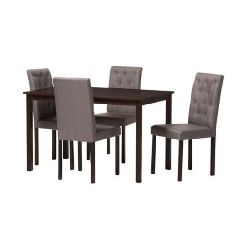 Grey Fabric Upholstered Dining Set