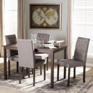 Grey Fabric Upholstered Dining Set