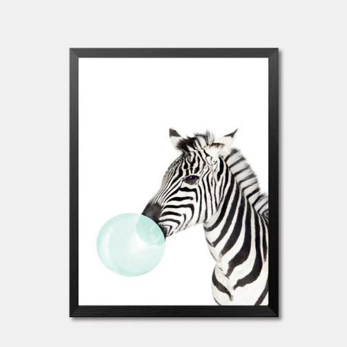 Happy Bubble Giraffe Framed Art