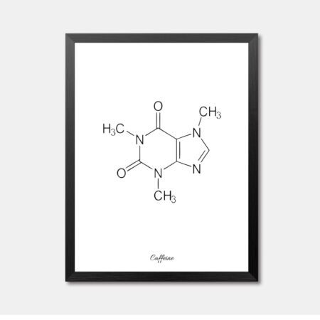 Caffeine Molecule Framed Art