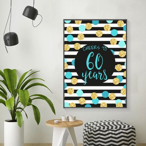 Green 60 Years Framed Wall Art