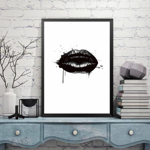 Black Lip Wall Art