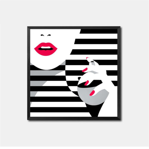 Frontal Red Lippy Framed Wall Art