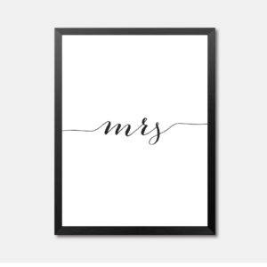 Mrs Black and White Framed Art