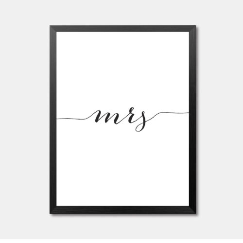 Mrs Black and White Framed Art