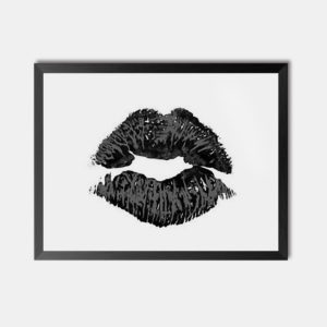 Black Lip Framed Wall Art