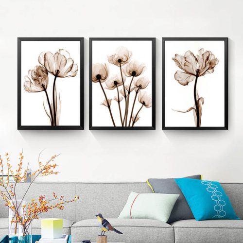 Transparent Flowers Framed Wall Art