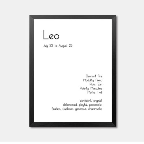 Leo Textual Framed Wall Art