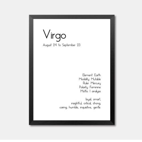 Virgo Textual Framed Wall Art