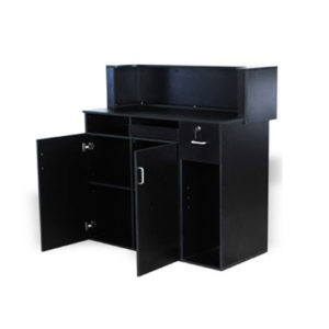 Compact Black Reception Desk