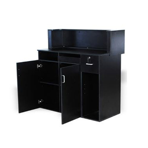 Compact Black Reception Desk