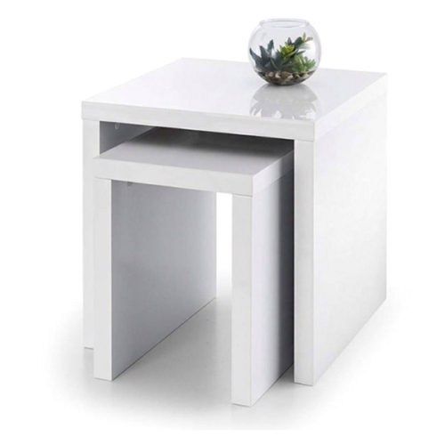 White Nesting End Table