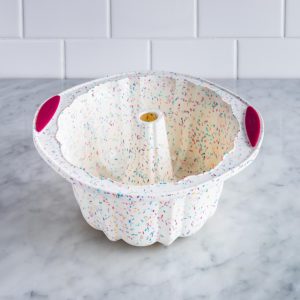 Trudeau Fluted Cake Pan Confetti Fuchsia