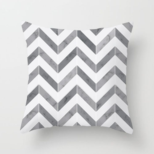 Monochrome Marble Throw Pillow