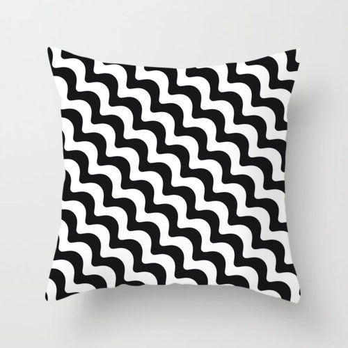 Monochrome Zig Zag Throw Pillow A