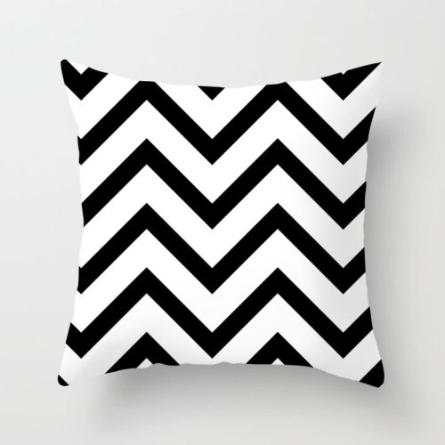 Monochrome Zig Zag Throw Pillow B