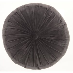 Dark Grey Round Throw Pillow