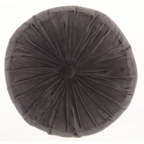 Dark Grey Round Throw Pillow