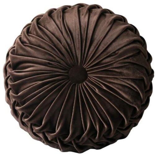 Brown Pleated Throw Pillow